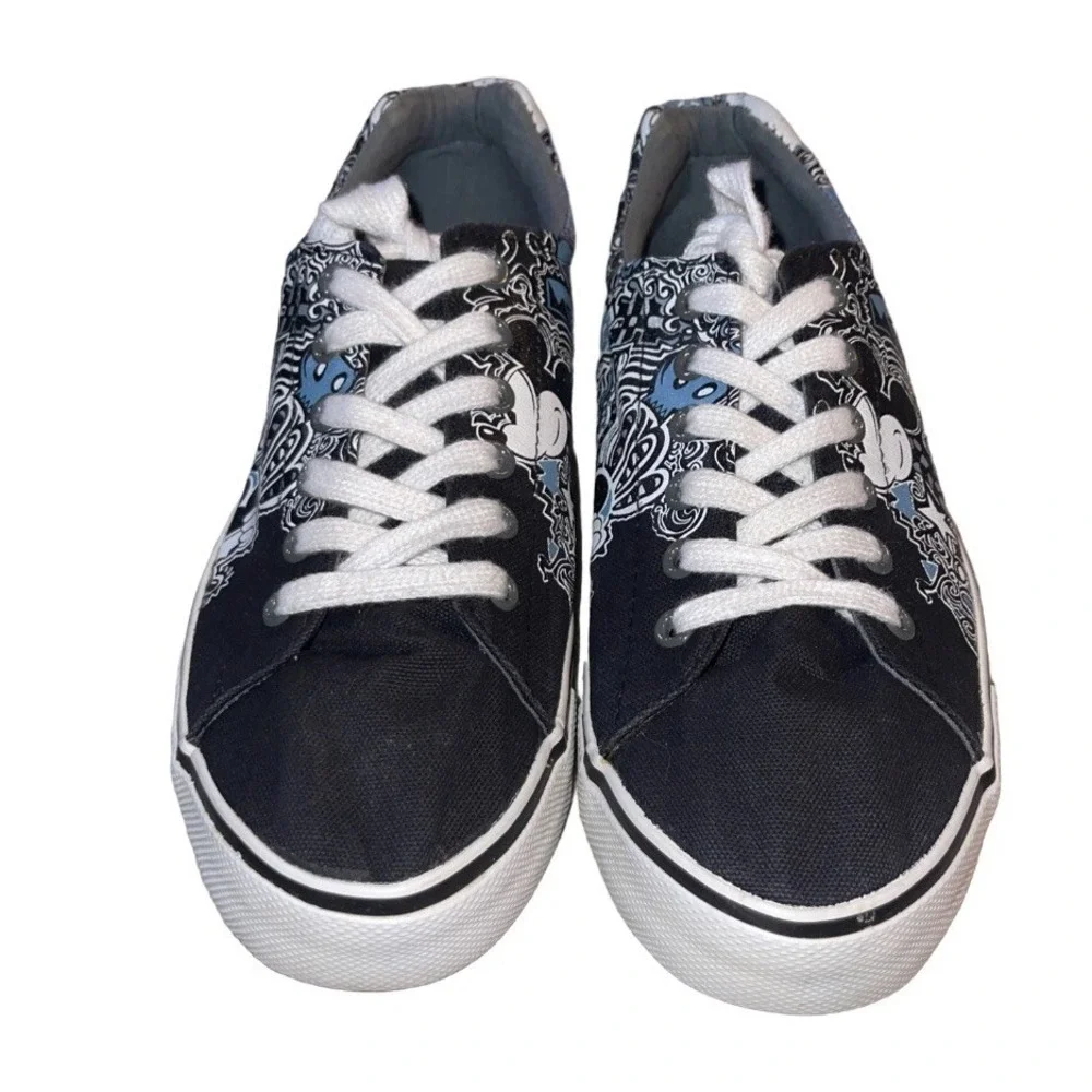 Disney Parks Men's Black Canvas Mickey Mouse Graffiti Print Sneakers Shoes Sz 7